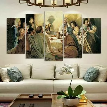 5 шт. Тайная Вечеря Иисус 5 шт. холст настенная картина плакат домашний декор фотографии без рамки абстрактный HD принт 5 панелей 20x35 20x45 20x55cm