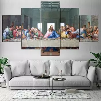 5 шт. Тайная вечеря Иисус Апостолы 5 шт. холст печать плакат настенный художественный декор 5 шт. картины домашний декор без рамки 5 панелей 20x35 20x45 20x55cm