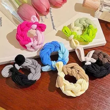 5 шт. Тканевая толстая резинка для волос эластичная цветная веревка новые резинки для волос ручной работы резинки для хвостиков