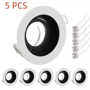 5 шт. точечный светильник с патроном лампы MR16, регулируемый диаметр монтажного отверстия, 90 мм, утопленный корпус точечного светильника