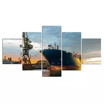 5 шт., транспортная лодка, корабль, порт, холст, картина, настенный художественный декор, 5 шт., фотографии, HD печать, без рамки, 5 панелей, современные картины 20x35 20x45 20x55cm