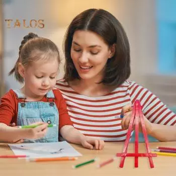 5 шт. Треугольный мольберт, мини-стенд, детский художественный дисплей, небольшой мольберт для рисования с яркими цветами, 15,5 см, пластиковый мольберт для рисования фиолетовый