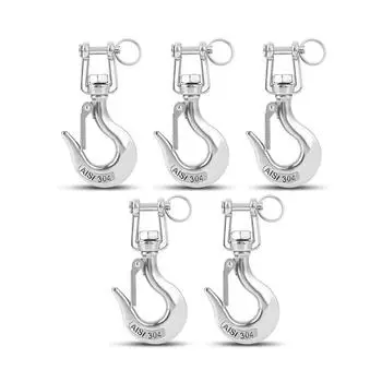 5 шт., триггер американского типа из нержавеющей стали 304, шарнирный тип, подъемный крюк с поворотным ушком и пределом рабочей нагрузки 150 кг 5Pcs