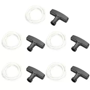 5 шт. тросов для газонокосилки 125 см, белая ручка, пусковой шнур с черными ручками для бензиновой газонокосилки