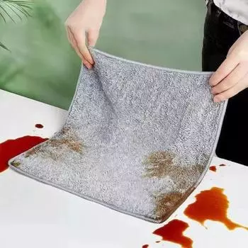 5 шт. тряпка из бамбукового волокна, супер водопоглощающие, утолщенные, безворсовые, мягкие, устойчивые к разрыву, маслостойкие подушечки для мытья посуды, кухонные полотенца 20x20cm