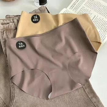5 шт. трусики средней талии из ледяного шелка, хлопковое нижнее белье для женщин, мягкие бесшовные трусы для женщин L-5Pcs Random Color
