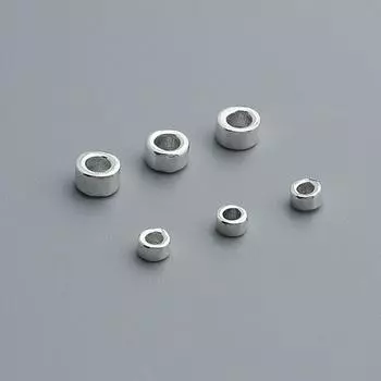 5 шт. твердые бусины-проставки из стерлингового серебра 925 пробы в форме шины для изготовления браслетов и ожерелья ювелирных изделий 2.5mm