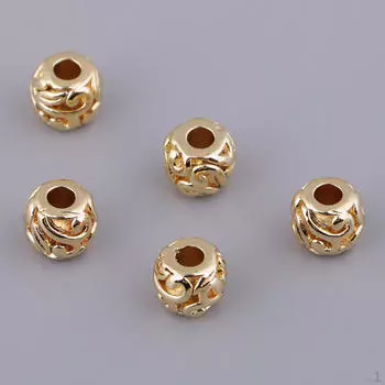 5 шт. твердые латунные бусины-разделители для ожерелья, браслетов, серег, ювелирных изделий своими руками, круглая форма
