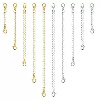 5 шт. удлинительная цепочка, невыцветающая двойная застежка-карабин, ювелирные изделия своими руками, металлическое ожерелье, удлинитель звеньев цепи, товары для дома золотистый
