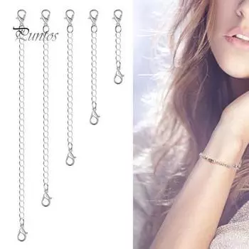 5 шт. удлинительная цепочка, невыцветающая двойная застежка-карабин, ювелирные изделия своими руками, металлическое ожерелье, удлинитель звеньев цепи, товары для дома серебряный