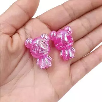 5 шт., УФ-фантомный цвет, стерео бусины в виде панды с задним отверстием, модные ювелирные изделия, серьги «сделай сам», ожерелье, аксессуары ручной работы жёлтый