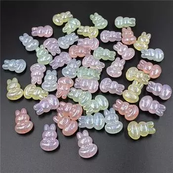 5 шт., УФ-тонкая вспышка, имитация нефрита, цвет тыквы, кролика, с вертикальным отверстием, свободный браслет из бисера, ожерелье, аксессуары, материалы ручной работы «сделай сам» розовый