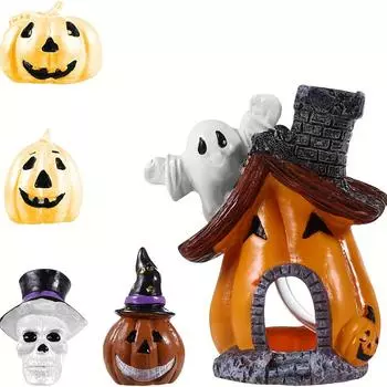 5 шт. Украшение для аквариума в виде тыквы, товары для украшения аквариума на Хэллоуин, украшение для статуи тыквы на Хэллоуин, бойцовая рыбка, смоляной камень 5pcs