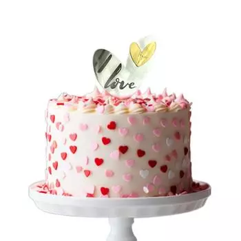5 шт. Украшение для десерта Love You Cupcake Topper Свадебная вечеринка в форме сердца Подарок на день рождения Золотой акриловый торт Topper 5pcs серебряный/золотой