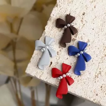 5 шт. украшения для ногтей, дизайн из искусственного жемчуга, без запаха, привлекательный изысканный декоративный 3D бантик, художественные советы, подарок для женщин чёрный