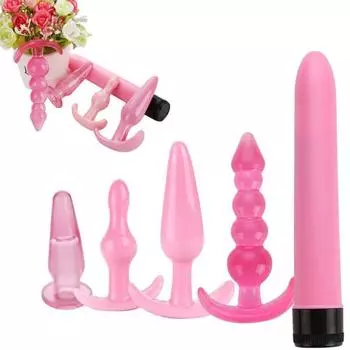 5 шт. унисекс силиконовые анальные пробки бусины мягкие массажные палочки для взрослых секс-игрушки