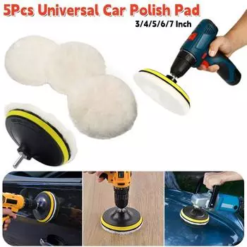 5 шт. универсальных полировальных дисков для автомобиля 3/4/5/6/7 дюймов для мягкой шерстяной машины для полировки кузова автомобиля, полировальных дисков, чистящих принадлежностей Wool Wheel