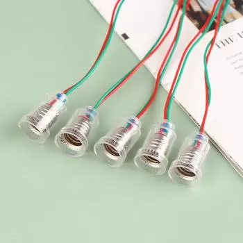 5 шт. Универсальный патрон для лампы E10 с проводом, маленький патрон для лампы E10, основание для эксперимента, обучающий инструмент, адаптер для патрона E10 5pcs