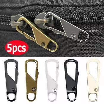 5 шт. Универсальный сменный бегунок для молнии, мгновенный ремонт молнии для швейных принадлежностей своими руками 5pcs чёрный