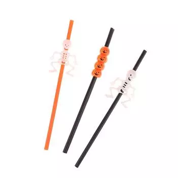 5 шт./упак. 28 см креативные соломинки на тему Хэллоуина тыква череп скелет многоразовые соломинки для бара Ktv ресторана вечеринка на Хэллоуин