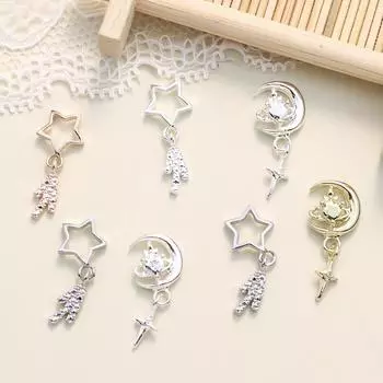 5 шт./упак., алмазная звезда, луна, дизайн ногтей, алмазные сверла для ногтей, патчи для ногтей, декор для ногтей, сердце, маникюрный дизайн, аксессуар as the picture