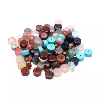 5 шт./упак. бусины из натурального камня, форма пуговицы, агат, песчаник, кварц, свободные бусины для изготовления ювелирных изделий, ожерелья, браслеты, аксессуары для рукоделия, 12x12x6 мм 5Pcs-12x12x6mm