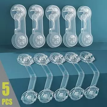 5 шт./упак., Детская безопасность, детский ящик, защитный замок для детей, защита от открытия двери шкафа, пряжка для холодильника, детская защитная пряжка с защитой от защемления 5pcs