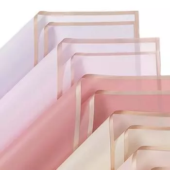 5 шт./упак. оберточная бумага для цветов с золотой каймой роза в корейском стиле полупрозрачная подарочная упаковка флорист упаковочный материал для букета