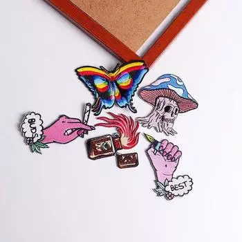 5 шт./упак. плавкая нашивка с вышивкой, утюговые заплатки для одежды, термоклеевые заплатки для курток, джинсов, рюкзак, гладильная заплатка для шитья