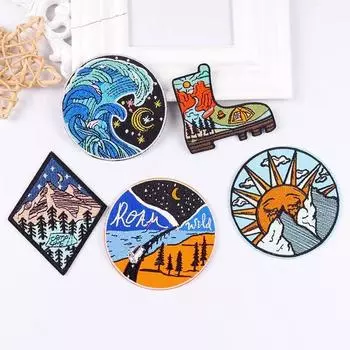 5 шт./упак. плавкая нашивка с вышивкой, утюговые заплатки для одежды, термоклеевые заплатки для курток, джинсов, рюкзак, гладильная заплатка для шитья