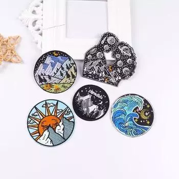 5 шт./упак. плавкая нашивка с вышивкой, утюговые заплатки для одежды, термоклеевые заплатки для курток, джинсов, рюкзак, гладильная заплатка для шитья