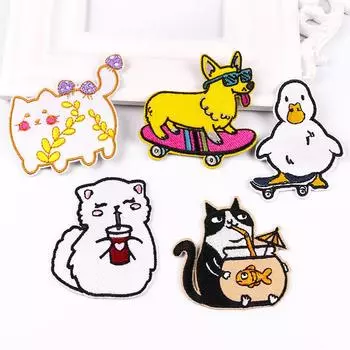 5 шт./упак. плавкая нашивка с вышивкой, утюговые заплатки для одежды, термоклеевые заплатки для курток, джинсов, рюкзак, гладильная заплатка для шитья