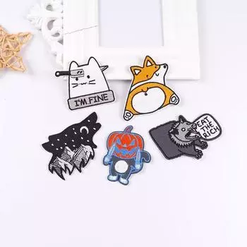 5 шт./упак. плавкая нашивка с вышивкой, утюговые заплатки для одежды, термоклеевые заплатки для курток, джинсов, рюкзак, гладильная заплатка для шитья