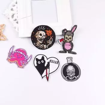 5 шт./упак. плавкая нашивка с вышивкой, утюговые заплатки для одежды, термоклеевые заплатки для курток, джинсов, рюкзак, гладильная заплатка для шитья