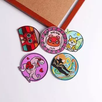 5 шт./упак. плавкая нашивка с вышивкой, утюговые заплатки для одежды, термоклеевые заплатки для курток, джинсов, рюкзак, гладильная заплатка для шитья