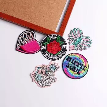 5 шт./упак. плавкая нашивка с вышивкой, утюговые заплатки для одежды, термоклеевые заплатки для курток, джинсов, рюкзак, гладильная заплатка для шитья