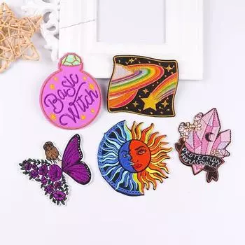 5 шт./упак. плавкая нашивка с вышивкой, утюговые заплатки для одежды, термоклеевые заплатки для курток, джинсов, рюкзак, гладильная заплатка для шитья