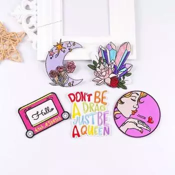 5 шт./упак. плавкая нашивка с вышивкой, утюговые заплатки для одежды, термоклеевые заплатки для курток, джинсов, рюкзак, гладильная заплатка для шитья