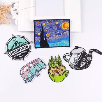 5 шт./упак. плавкая нашивка с вышивкой, утюговые заплатки для одежды, термоклеевые заплатки для курток, джинсов, рюкзак, гладильная заплатка для шитья