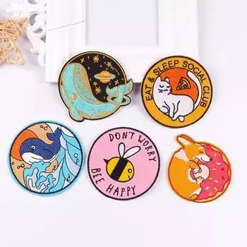 5 шт./упак. плавкая нашивка с вышивкой, утюговые заплатки для одежды, термоклеевые заплатки для курток, джинсов, рюкзак, гладильная заплатка для шитья