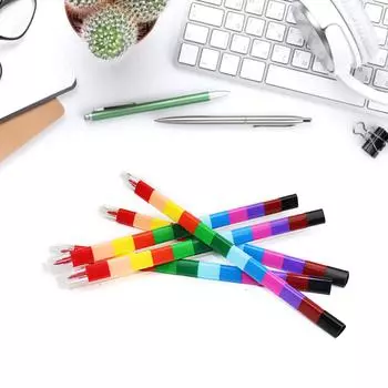 5 шт./упак. складные карандаши-мелки, мелки для вечеринки, детские 12-цветные строительные блоки, цветные мелки для школьников и девочек