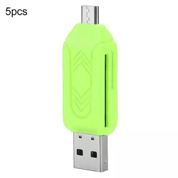 5 шт. USB2.0 мобильный телефон компьютер двойного назначения для OTG кард-ридер поддержка для Android Xiaomi(синий ) зелёный