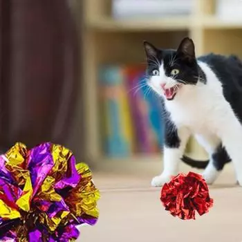 5 шт. Устойчивая к укусам кошачья погремушка бумажный мяч интерактивный кошачий мячик игрушка снять беспокойство random color