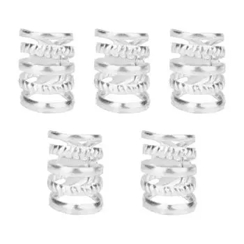 5 шт. Весенние бусины для волос из металла в стиле ретро, борода, дреды для свадебной вечеринки, косплей, серебро серебряный