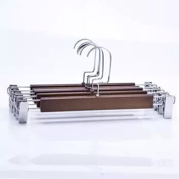 5 шт. Вешалка-клипса для брюк из массива дерева, деревянная вешалка для одежды для магазина, домашняя вешалка для брюк, деревянная вешалка для подвешивания брюк, не оставляющая следов, вешалка-клипса для юбок, вешалка с клипсой