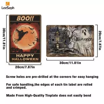 5 шт. Винтажная жестяная вывеска на Хэллоуин, ужасный забавный постер на Хэллоуин, декор для бара, клуба, ванной комнаты, ресторана, кафе, настенное украшение