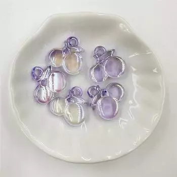 5 шт. Вишневые бусины, аксессуары, браслет, акриловое ожерелье, цвет AB, 19*18 мм, бисерный материал, цепочка для мобильного телефона, модные бусины фиолетовый