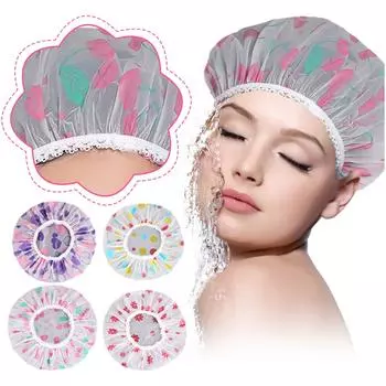 5 шт. Водонепроницаемая шапочка для душа женская бытовая для купания против жирности волос шапочка для душа шапочка для сухих волос One Size фиолетовый