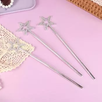 5 шт. Волшебная палочка, серебряная палочка в виде звезды ангела, пятиконечная звезда, пластиковая трость принцессы-феи для девочек, сцена