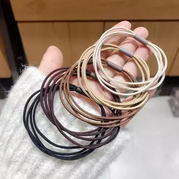 5 ШТ. Высокоэластичные резинки для волос Держатель для хвостика Резинки Женские Девушки Базовые Нейлоновые Резинки Веревка Скранчи Набор Аксессуаров для Волос